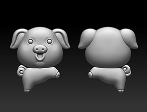 小猪首饰STL模型精雕图_玉石雕刻工具设备厂家