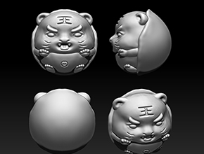 十二生肖老虎珠子精雕模型图_玉石雕刻工具大全