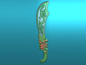 龙大刀款精雕模型图纸_自动玉石雕刻工具大全厂