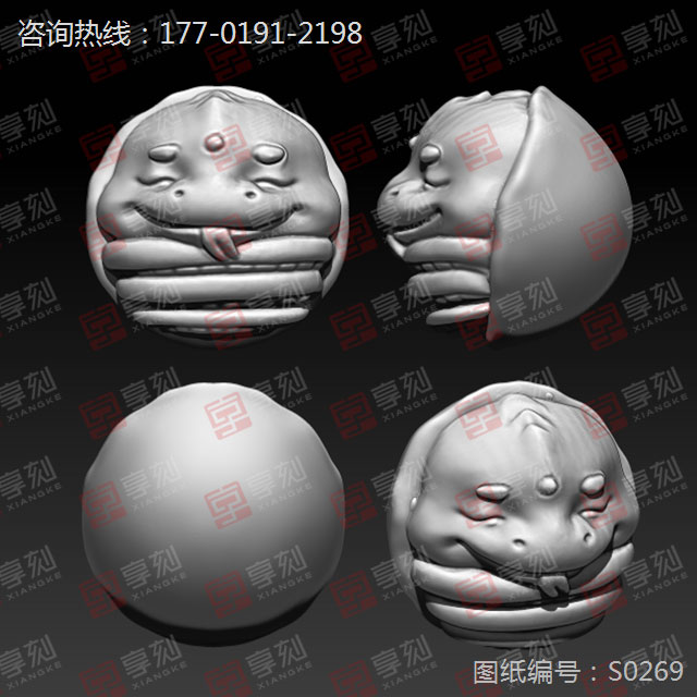 十二生肖蛇珠精雕模型图纸
