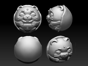 十二生肖老鼠珠子精雕模型图纸_自动玉石雕刻工