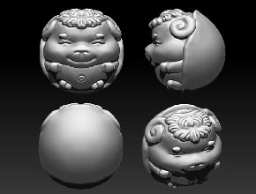 十二生肖羊珠子精雕模型图纸_玉石雕刻工具大全