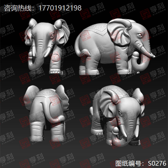 大象摆件电脑玉石雕刻图纸下载