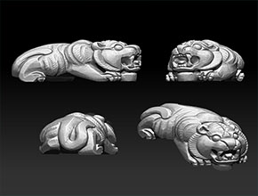 仿古老虎玉石电脑精雕图纸_电脑玉雕机厂家