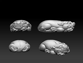 仿手工貔貅电脑精雕模型图_电脑玉雕机厂家