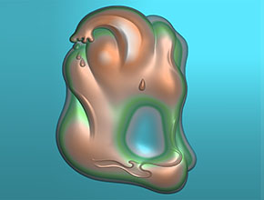禅意随形翡翠吊坠精雕模型图_玉器雕刻机厂家