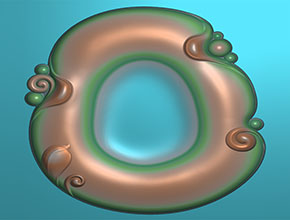 如意翡翠吊坠精雕模型图_玉器雕刻机厂家