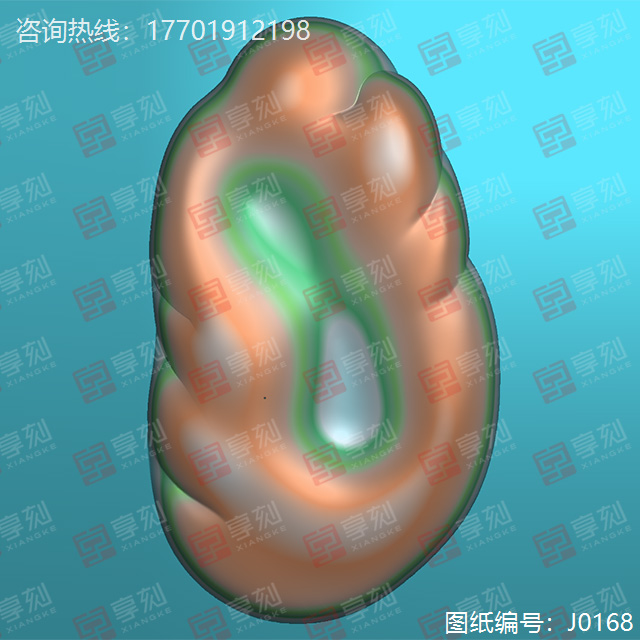 抽象翡翠吊坠精雕模型图