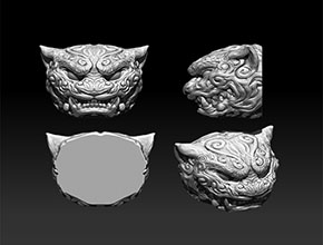 豹子头精雕模型图_玉石雕刻机厂家