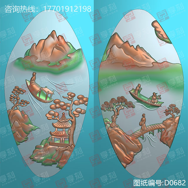 好看的山水玉器精雕图纸