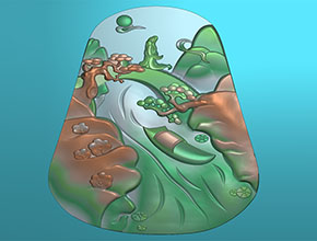 山水玉雕牌子精雕图纸_翡翠雕刻机厂家