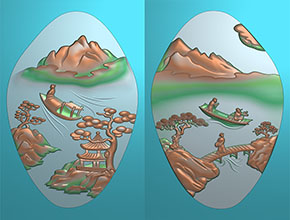 好看的山水玉器精雕图纸_翡翠雕刻机厂家