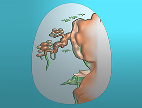 玛瑙岫玉山水牌精雕图_翡翠雕刻机厂家