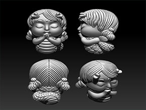 Q版小龙女精雕模型图_工艺品雕刻机厂家