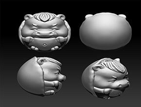 Q版十二生肖珠子精雕模型图_珠子雕刻机厂家