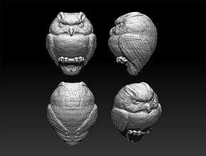 猫头鹰玉雕精雕模型图_核雕雕刻机厂家