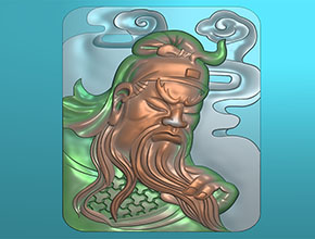 霸气关羽玉牌玉雕模型图_翡翠雕刻机厂家