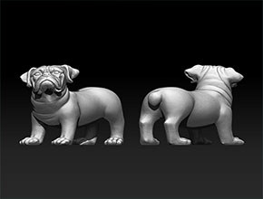 立体小狗摆件精雕模型图_立体雕刻机厂家