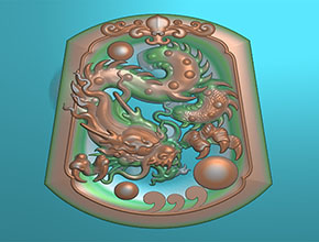 新版电脑玉雕龙牌精雕模型图_玉石雕刻机厂家