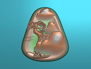 仿古山水电脑玉石精雕图_玉石雕刻机厂家