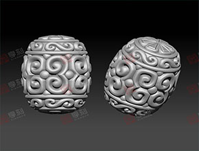 回纹珠桶珠电脑模型精雕图_玉石雕刻机厂家