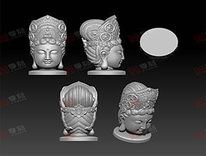 观音头部精雕模型图_四轴玉石雕刻机厂家