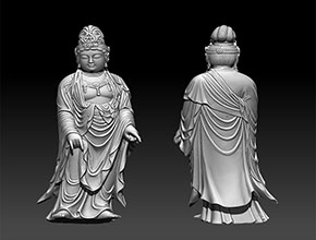 立体观音菩萨模型玉石精雕图_立体玉石雕刻机
