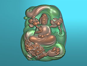 观音龙牌翡翠挂件精雕雕刻图纸_全自动翡翠雕刻