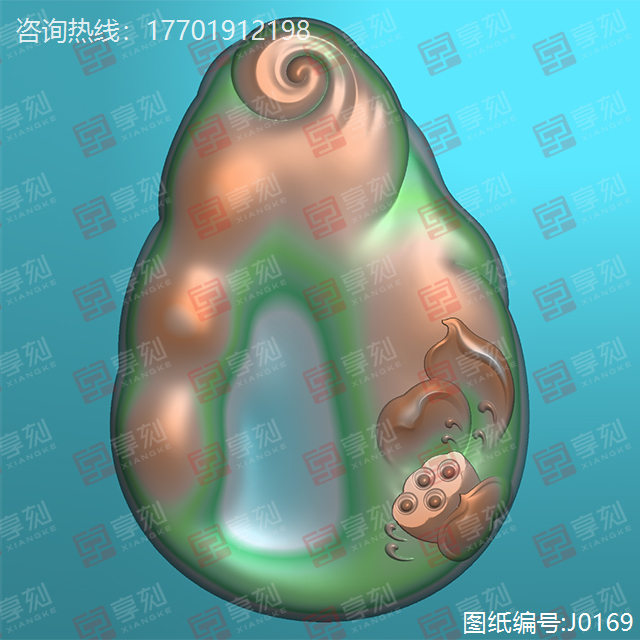 禅意翡翠玉雕精雕模型图