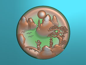 山水玉石精雕图纸模型_全自动翡翠雕刻机厂家