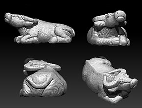 牛气冲天摆件精雕STL模型图_工艺品雕刻机厂家