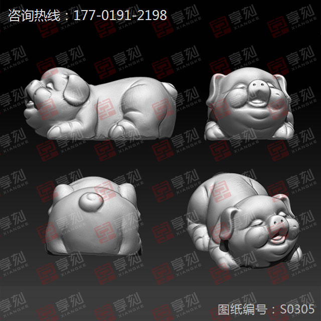 福猪摆件精雕stl模型图