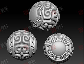 回纹珠STL模型玉雕精雕图_自动珠子雕刻机厂家