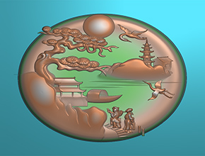 翡翠玉石山水电脑精雕图_数控玉石雕刻机厂家