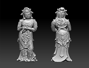 观音菩萨佛像立体雕刻电脑模型图精雕图_立体玉