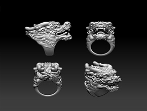 霸气龙玉石戒指玉雕图纸设计_电脑玉石雕刻机厂