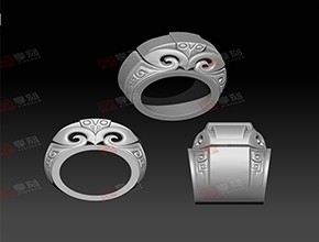 仿古题材玉石戒指玉雕图纸_玉石雕刻机厂家