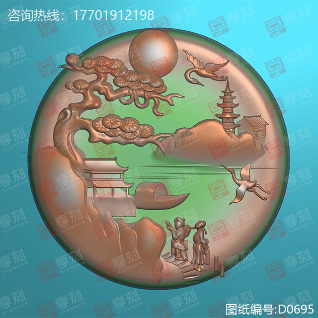 新山水玉雕图纸精雕图