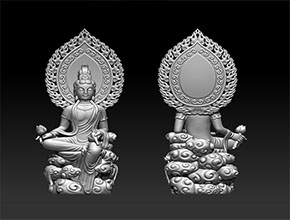 精美观音佛像摆件精雕stl模型图_数控五轴玉石雕