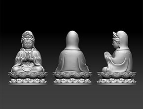 观音菩萨玉石雕刻电脑模型stl图_数控五轴玉石雕