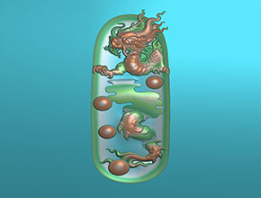 长型龙牌吊坠玉雕电脑雕刻图_数控玉石雕刻机厂