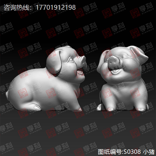 肥胖猪精雕模型STL雕刻图