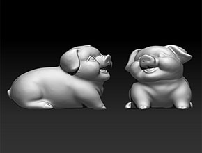 胖嘟嘟小肥猪模型雕刻图STL模型_工艺品雕刻机厂