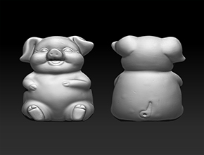 胖猪工艺品STL模型玉雕图纸_工艺品加工设备厂家