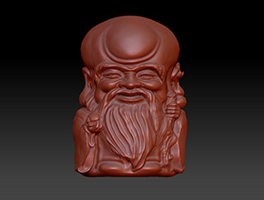 福禄寿之寿星人物摆件玉雕图纸_立体人物雕刻机