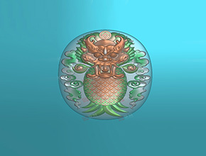菠萝龙神玉雕精雕图纸_电脑玉石雕刻机厂家