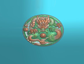圆形龙牌翡翠玉石雕刻图纸_电脑玉石雕刻机厂家