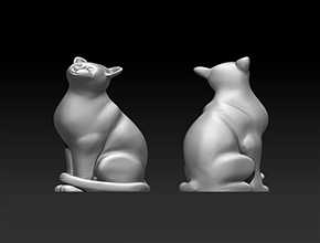 琉璃猫摆件雕刻模型图纸_电脑工艺品雕刻机厂家