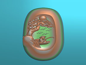 翡翠山水玉雕模型图纸下载_电脑玉石雕刻机厂家