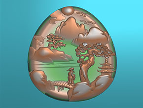 山水玉石玉雕电脑模型图纸_电脑玉石雕刻机厂家